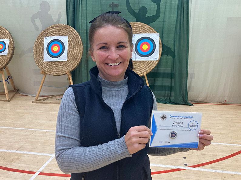 Elaine Foster With Her 500 Portsmouth Award